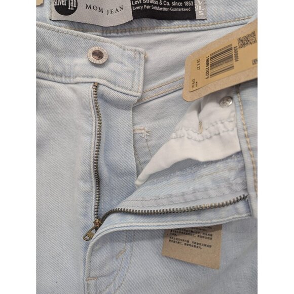 Levi's SilverTab Mom Jeans Womens 28x27 Light Wash High Waisted Tapered Stretch - Picture 13 of 16